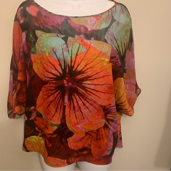 John Paul Richard Semi Sheer Top Sz XL - Picture 1 of 8